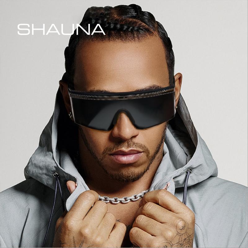 

SHAUNA Fashion Goggle Sunglasses Women Half Frame Windproof Shades Men UV400