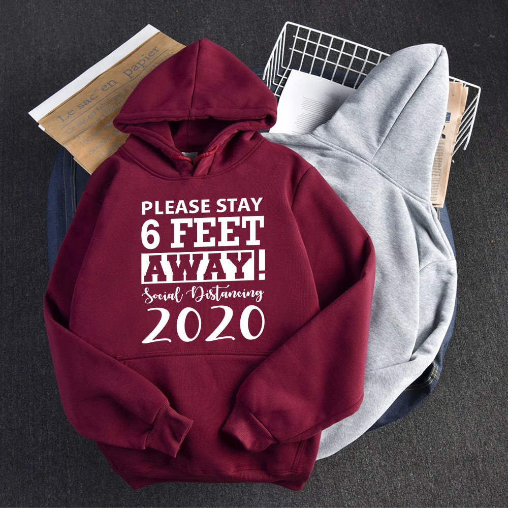 

2021 New Women Hoodies Soft Autumn Hooded Pullovers Letters Printed Pocket Sweatshirts Female Winter Cold Clothing Bxh9, Wine red