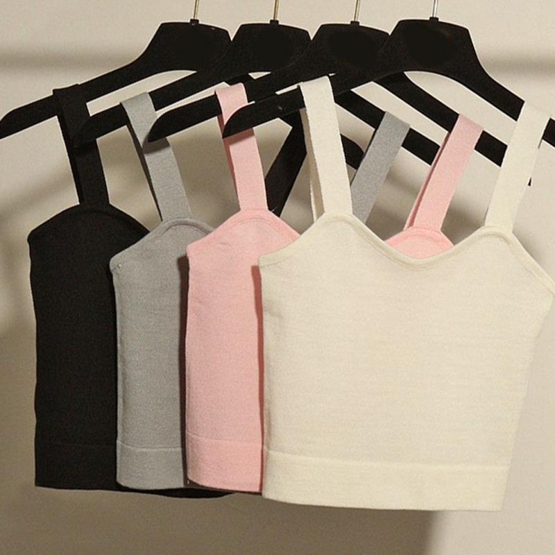 

Small Harness Vest Solid Color Sexy Navel Sleeveless Short Camisole T-shirt Black Gray White Fitness Yoga Running Vest