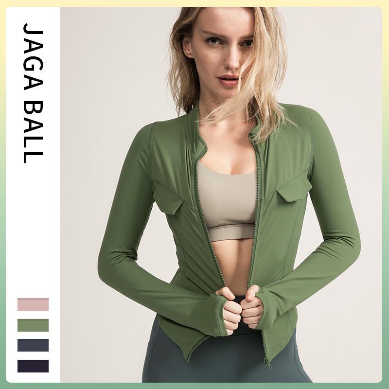 

Zipper Sports Jacket Quick-Drying Tight-Fitting Running Fitness Autumn and Winter Yoga Clothes1, Crystal