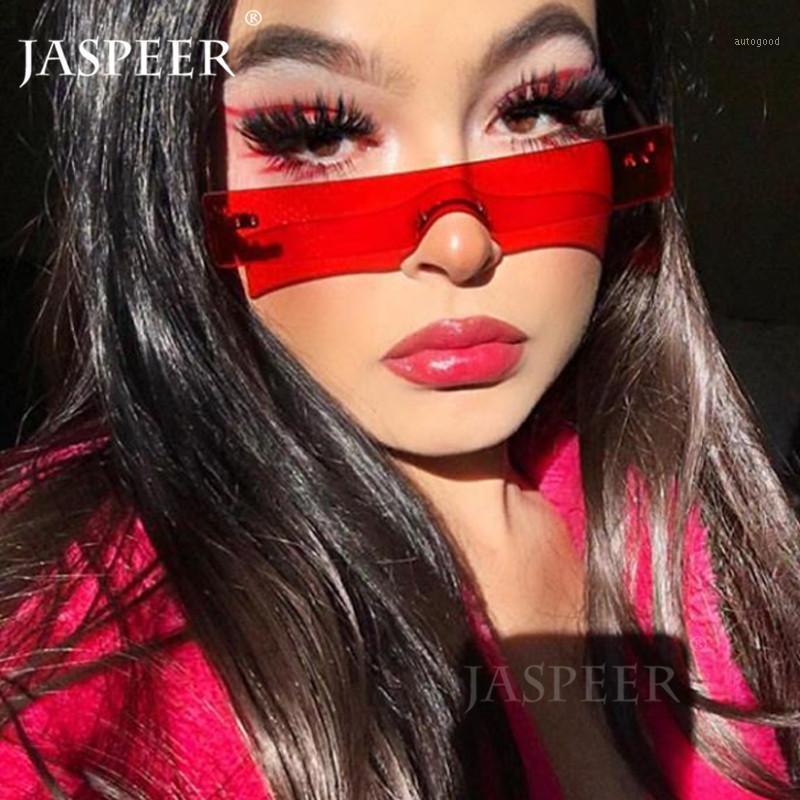 

Sunglasses JASPEER Rectangle Women 2021 Fashion Designer Red Clear Small Lens Personality Sun Glasses Shades UV4001