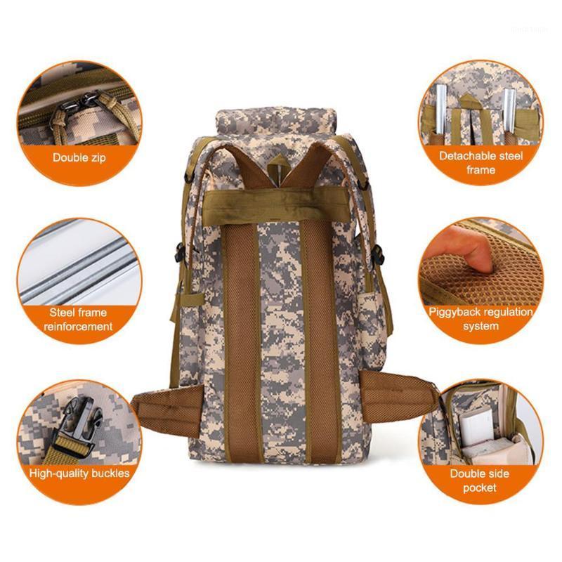 

Mountaineering Backpack Traveling Backpack Knapsack High Capacity Nylon 75L Camping Bag Rucksack Picnic1, Black