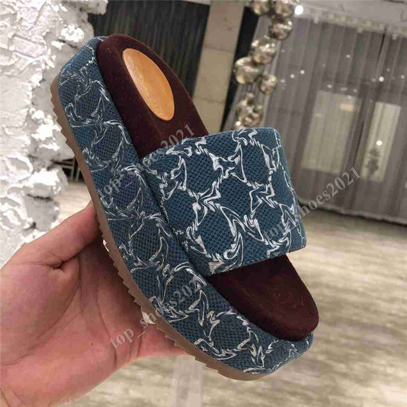 

Classics Women Canvas Platform Shoe Sandals Slope Heel Slippers Slides Floral Brocade Gear Bottoms Flip Striped Beach Slide Causal Slipper S, Black