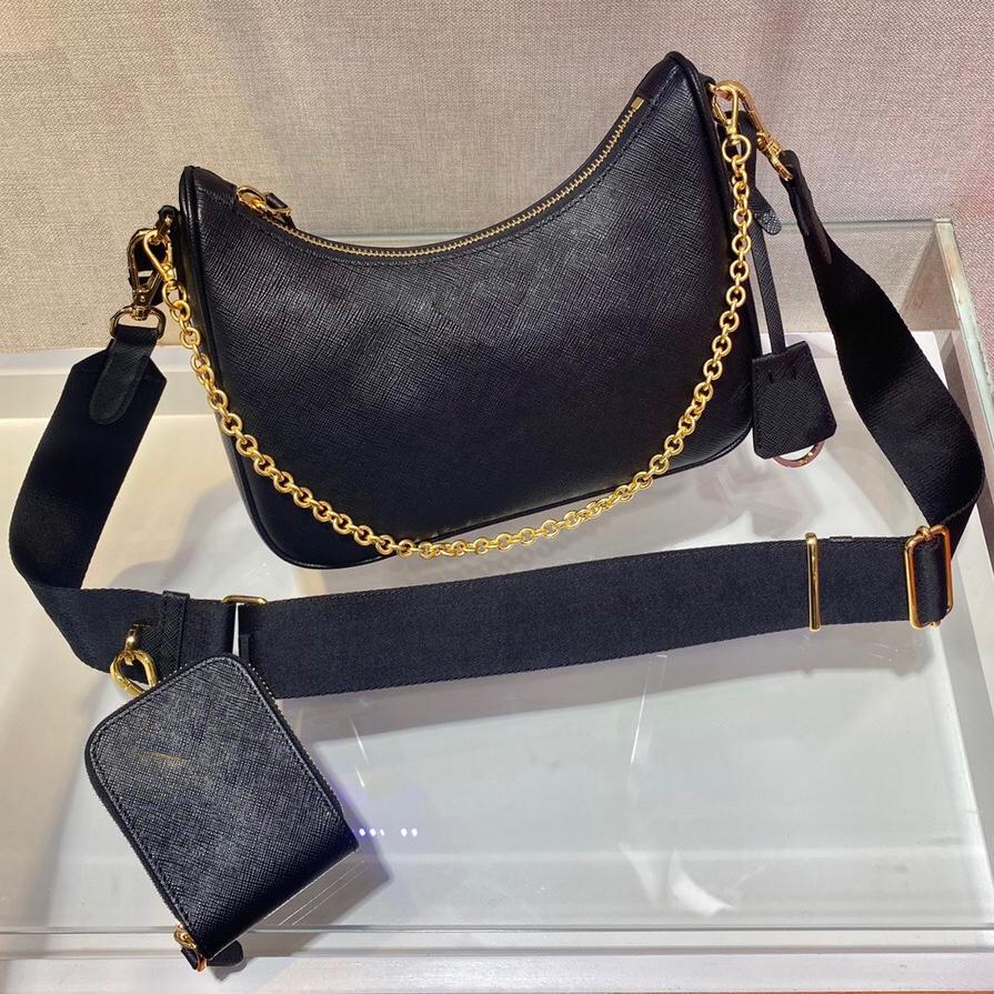 

women fashion Genuine leather handbag hobo crossbody shoulder bags lady chains handbags messenger bag, Black gold chains