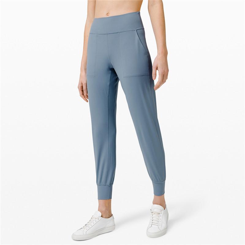 

Naked-feel Fabric Casual Pants Loose Sports Pants Training Fitness Leggings Jogging Women Sports Leggings With Two Side Pocket, Dark purple