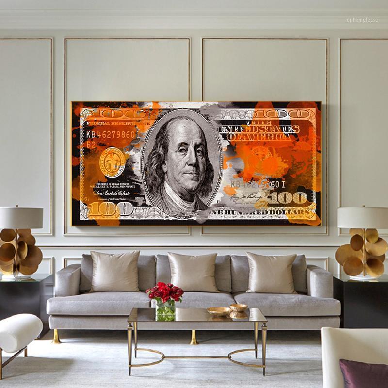 

Canvas Paintings USA Dollar Bill Money Graffiti Hot New Top Art Print Poster Canvas Painting Wall Picture Living Room Home Decor1