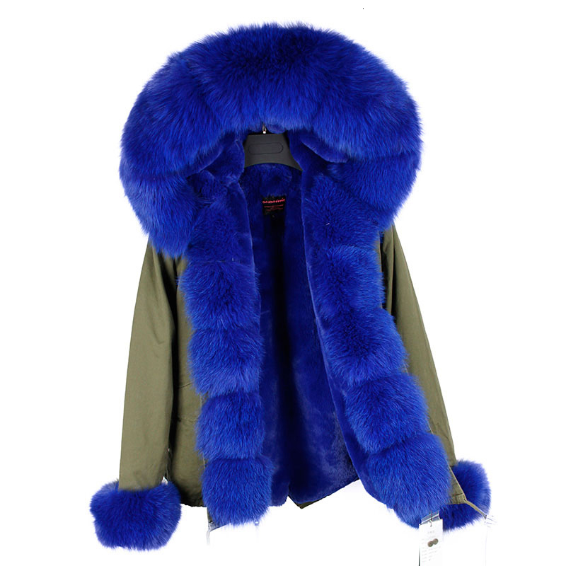 

2021 New Maomaokongnew Style Real Fox Fur Collar, Sapphire Lining, Detachable Short Hot Coat ZKIM