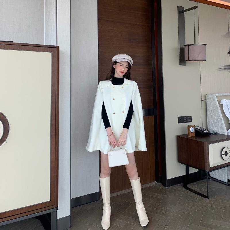 

Make firm offers aristocratic temperament sleeveless cloak woolen cloth coat, Black