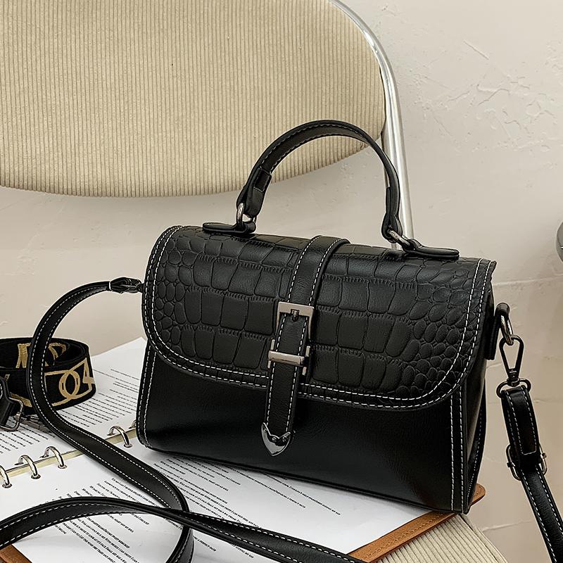 

Casual Woman Leather Shoulder Handbag High Quality Hand Crossbody Bag 2021 Retro Daily Totes Lady Elegant Handbags bolsos mujer, Black