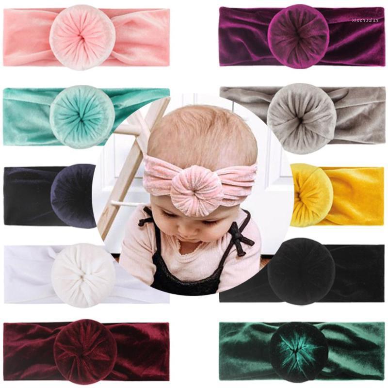 

2020 Round Ball Turban Soft Velvet Head Wrap For Girls Winter Kids Solid Velvet Elastic Headband Hair Bands Hair Accessories1, 11