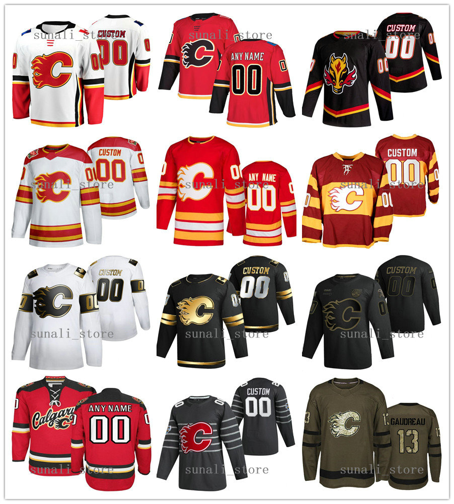 

Stitched 2021 Reverse Retro Johnny 13 Gaudreau 19 Matthew Tkachuk 11 Mikael Backlund 93 Sam Bennett 5 Mark Giordano 70 Louis Domingue Jersey, Men red
