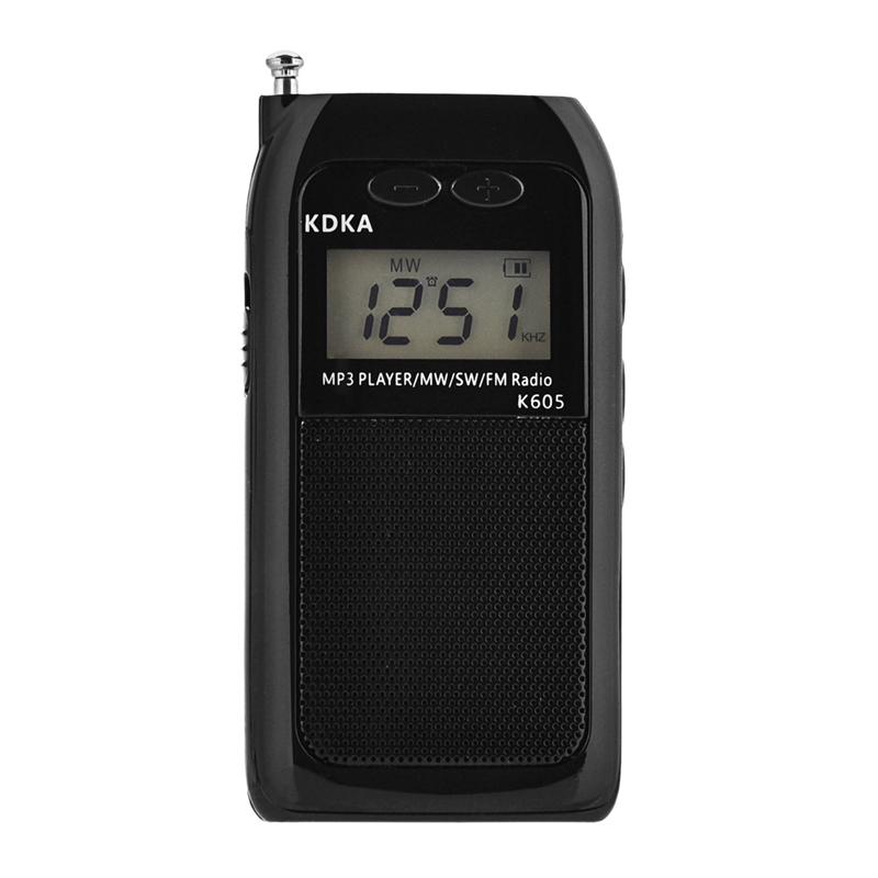 

K605 Mini Pocket Radio Fm Am Sw Mw Digital Tuning Radio Receiver Mp3 Music Player Medium Wave / Short Wave / Fm Stereo