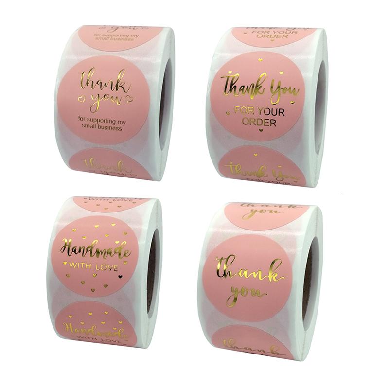 

500pcs/Roll Nice GiftLabel Paper Thank You Sticker DIY Hand Account for Package Stationery Christmas Decoration