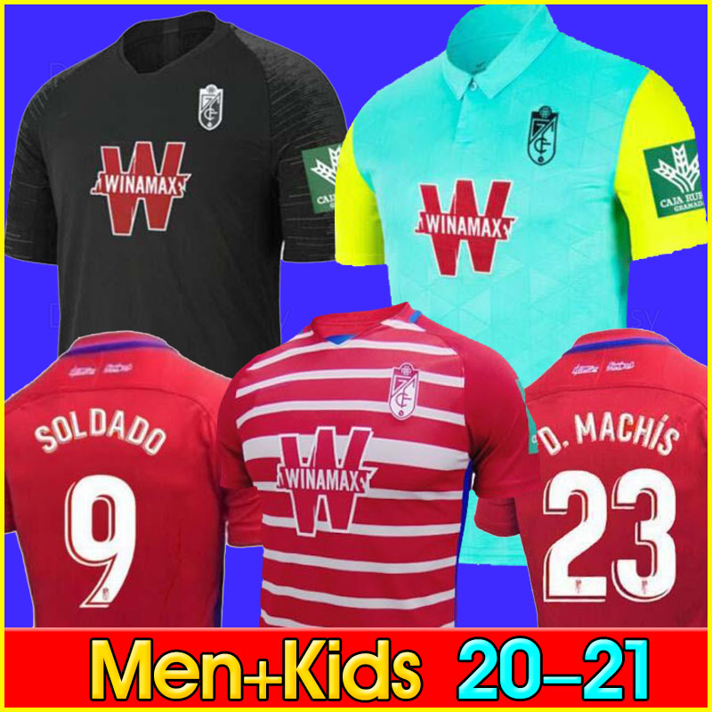 

2020 2021 Granada soccer jerseys 20 21 22 Granada CF home away third SOLDADO MACHIS Herrera Antonio Puertas football shirts Men Kids kit, P01 20 21 home