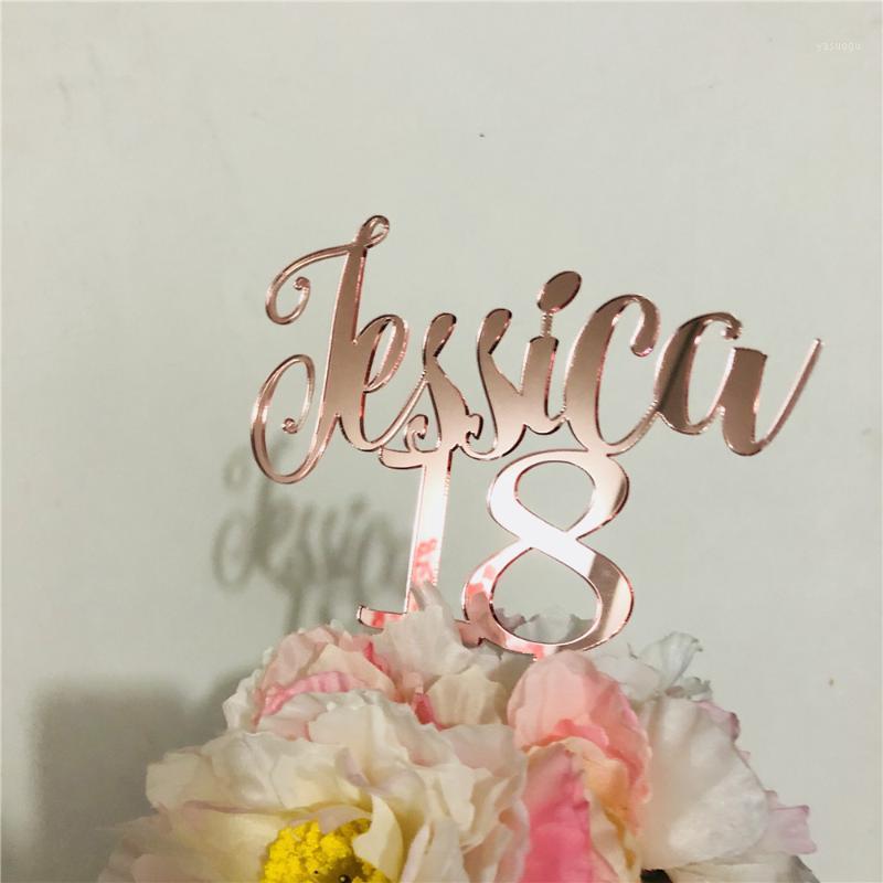 

Personalized Name Acrylic Rose Gold Cake Topper Custom Name Birthday Cake Topper / Engagement / Anniversary Party Decration1