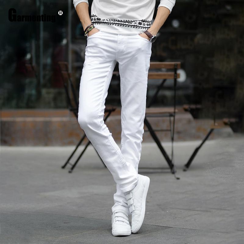 

Garmenting Plus size Men Jeans Demin Pants Trend 2021 Spring Autumn Male Sexy Jean Trousers Slimming Bottom Kpop Skinny Pant, White
