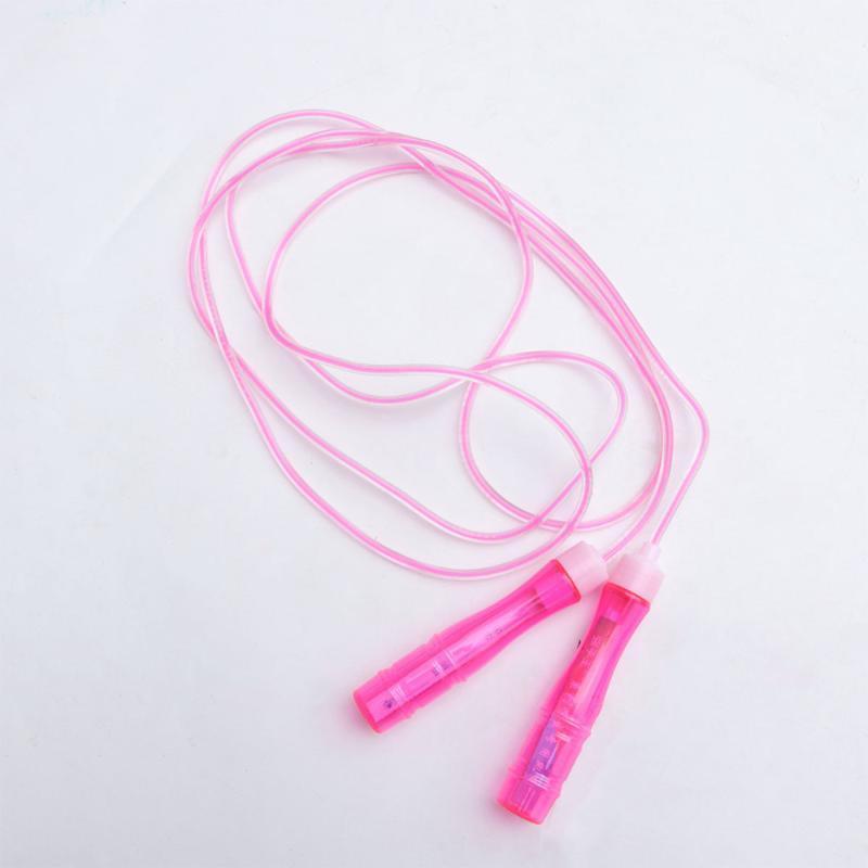 

Jump Rope Luminous Transparent Skipping Rope Aerobics Fitness Equipment for Children Students Pupils (Random Color)1
