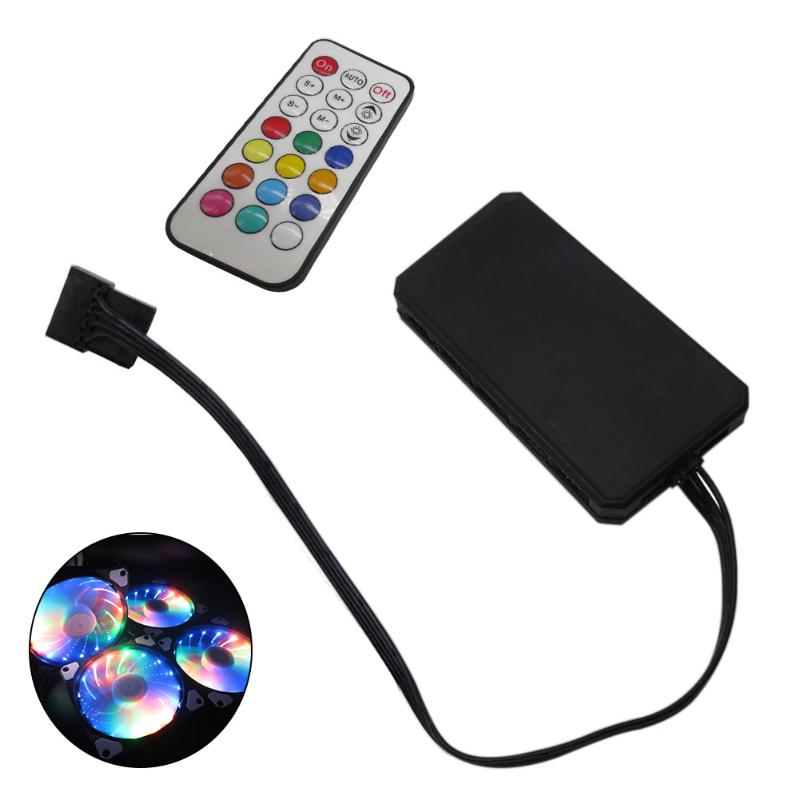 

Accessories Cooling Fan Controller Set Portable Office Adjustable Speed Computer Case With Remote Control Power Supply RGB PC
