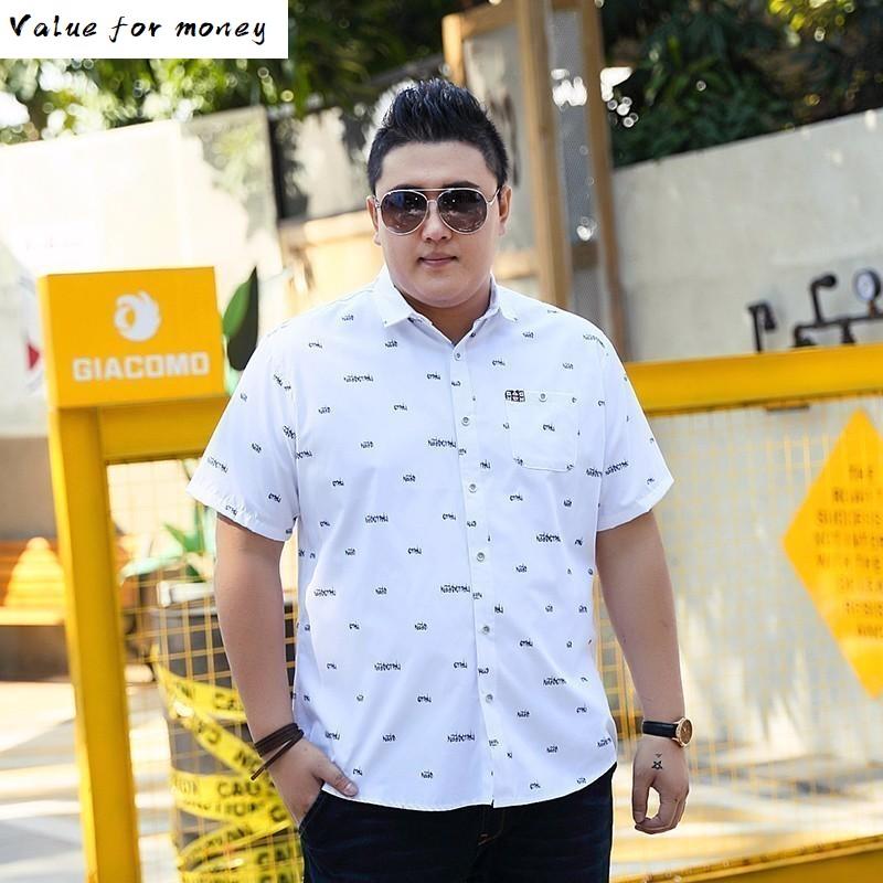 

plus new size 9XL 8XL 7XL Men Shirt Fashionable Casual Male Brand Clothing Printed Loose Camisa Social Masculina Big large