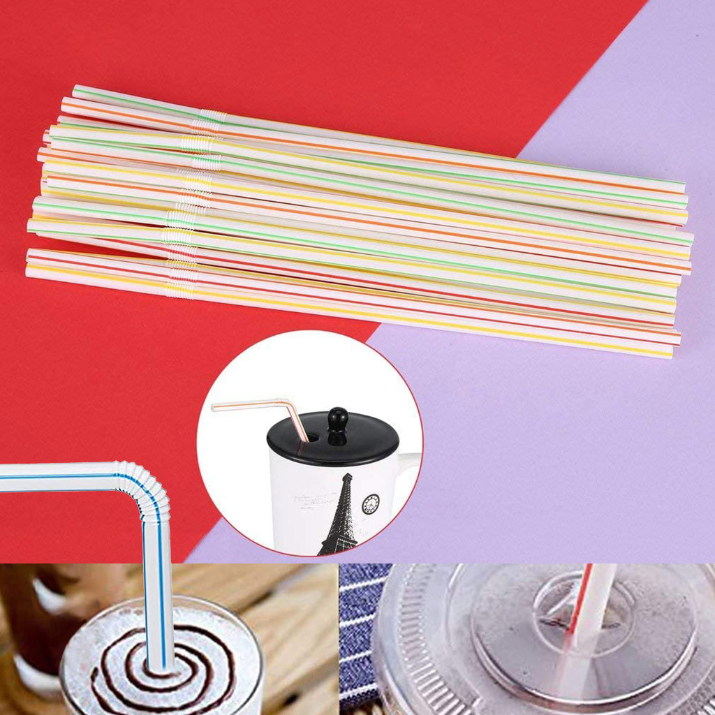 

100Pcs Disposable Colored Elbow Material Straws Juice Drink Milk Straws Mixed Colors For Party Bar Supplies Accessories L924