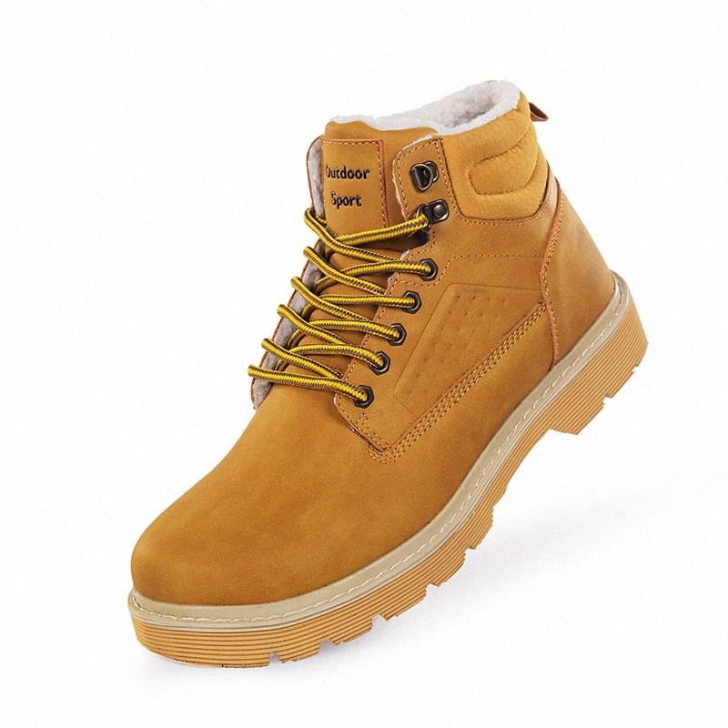 

Fashion Snow Boots Men Waterproof outdoor plush warm winter boots Chaussure Homme lace up Light Warm Ankle Work Shoes boots s5 #U02X