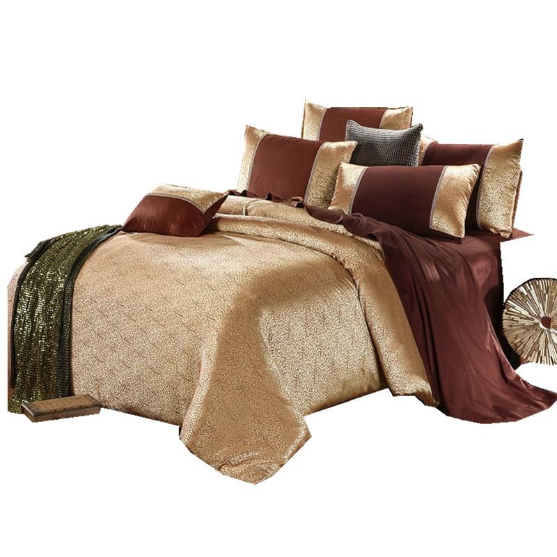 

High Quality Luxury Jacquard Comforterble Bedlinen Duvet Cover Set Silk And Cotton Bedding King Sets Queen Size