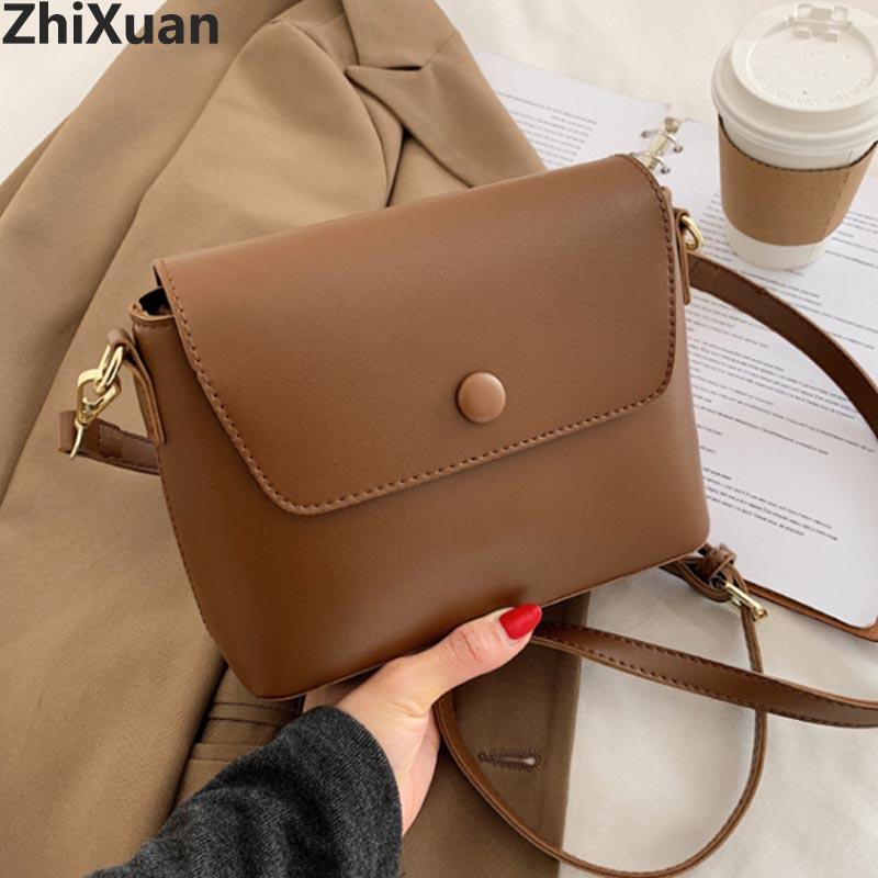 

ZhiXuan Fahion Simple Designer Handbags for Women PU Leather Shoulder Messenger Bags Female Crossbody Envelope Sling Bags Bolsas, Khaki