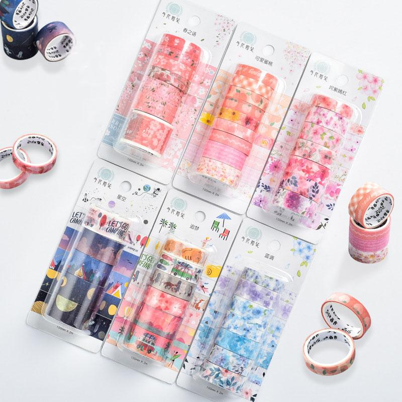 

Creative Hand Account Stickers Small Fresh Hand Painted Cherry Petals Washi Paper Japanese Style Scrapbooking DIY Decorative Tap