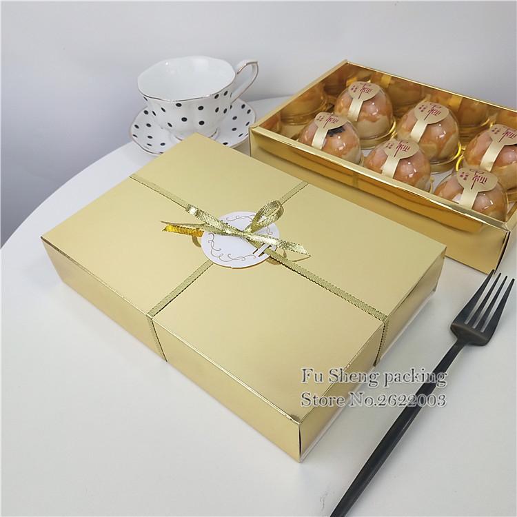 

18x12x5cm 22x15.5x5cm Golden Silver Candy Packaging Gift Box,Creative Cake Cookie box, Wedding Nougat Packaging Boxes 100pcs/lot