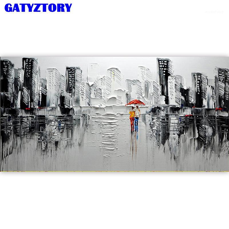 

GATYZTORY frame large size diy painting by numbers abstract city wall art picture unique gift handpainted for home decor 60x1201