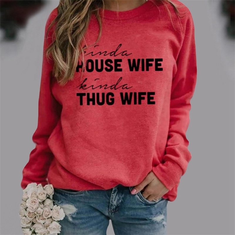 

LASPERAL Autumn Hoodies Women Fashion Letter Print Long Sleeve Sweatshirt Harajuku Jumper Casual Loose Pullover Female Tops 201203, 3-red