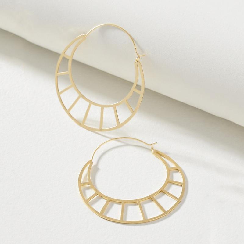 

New Trendy Hoop Earrings for Women Girls Simple Fashion Punk Gold Color Geometry Hollow Earring Earrings Jewelry Gifts