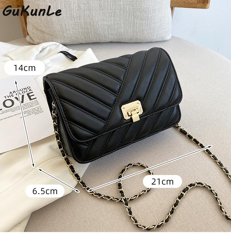 

New Small Bag Women Designer Stripe Quilted Bag Women Chain Shoulder Messenger Bags Girls Red Beige Black Colors