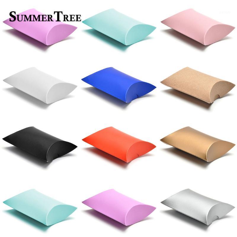 

100pcs Pillow Candy Boxes Wedding Party Favor Paper DIY Gift Box Supply Accessories Favour Kraft Paper Gift Boxes1