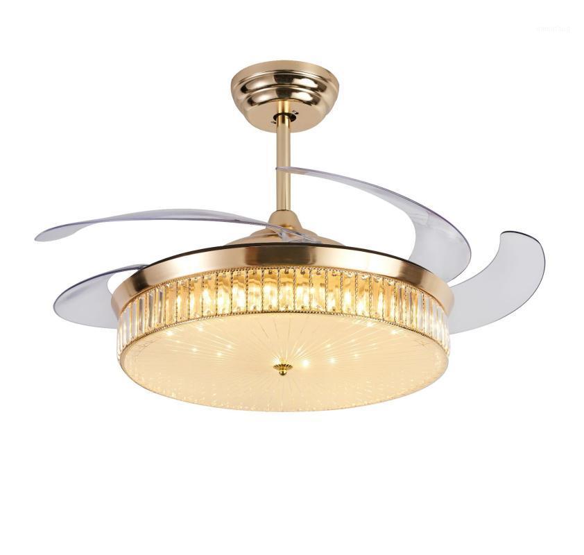

crystal 52 inch led ceiling fan with lights remote control ventilator lamp Home Fixture Silent Motor fans bedroom decor modern1