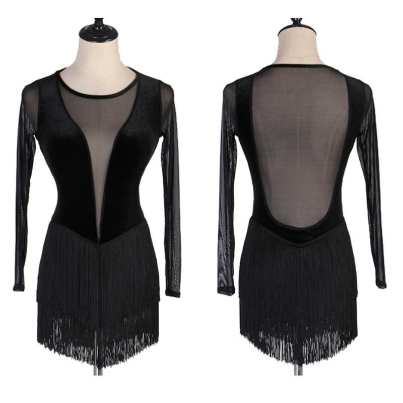 

sexy Latin dress pole dance dress dance salsa latin costumes Training clothing wear black