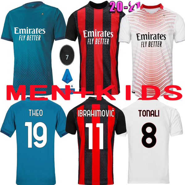 

AC Milan 20 21 soccer jersey IBRAHIMOVIC PAQUETA BENNACER TONALI ROMAGNOLI 2021 football shirt CALHANOGLU REBIC men kids kit, Gold