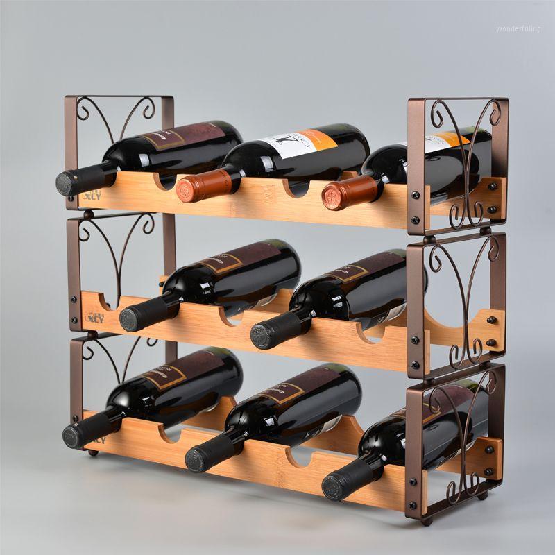 

Metal Assemble Four Tier Iron with Wood Wine Rack Wine Holder Assemble Iron Rack Frame1
