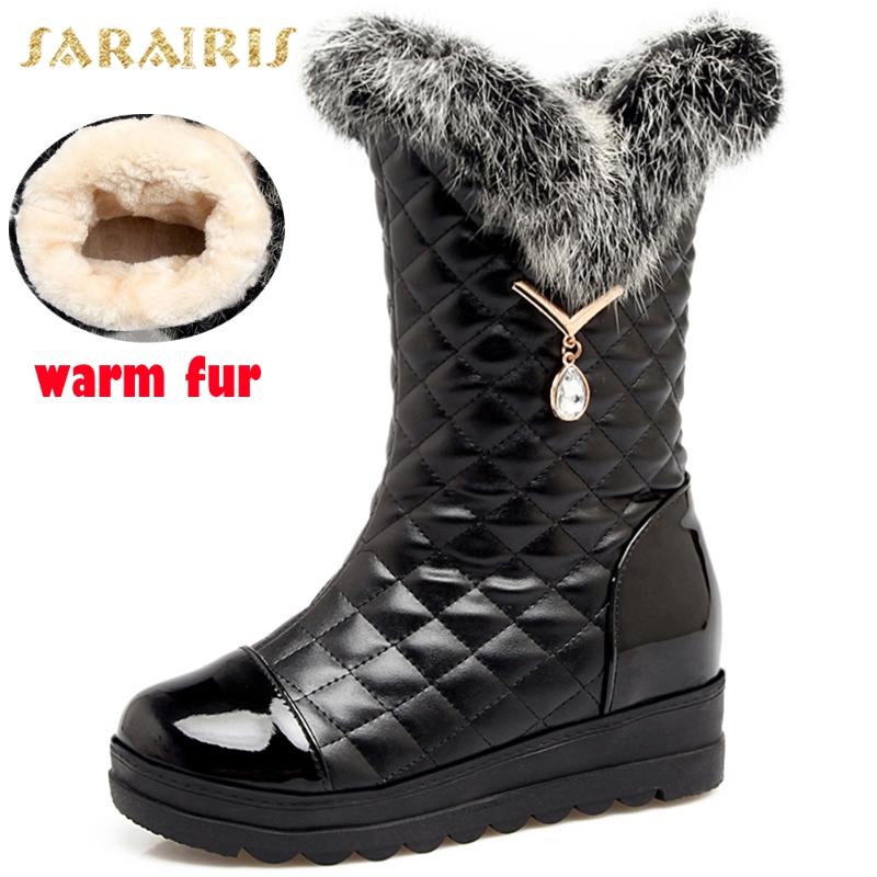 

sarairis 2021 new design warm winter Snow Boots women shoes platform top quality luxury Comfy Plush winter boots ladies shoes, White