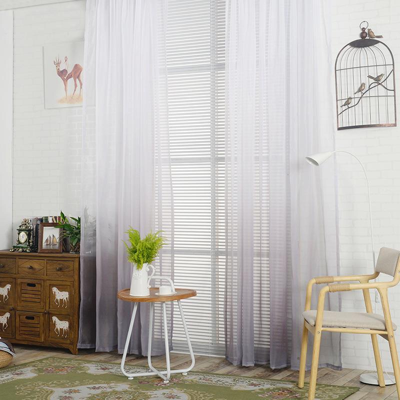 

European and American style Gradient Color Window Screening Solid Door Curtains Drape Panel Sheer Tulle For Living Room Decor1, 05