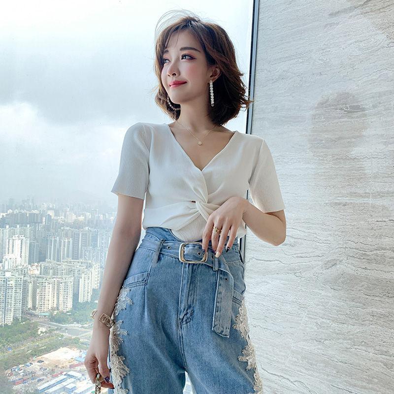 

Ladies Two-piece T-shirt Top + Lace Beaded Jeans Casual Suit Ladies Clothing Suit Casual Wear1, Blue