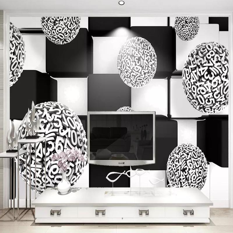 

Photo Wallpaper 3D Digital Sphere Creative Space Wall Mural Painting For Living Room Bedroom Background 3D Wall Cloth Home Decor, As pic
