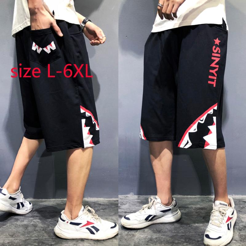 

New Arrival Fashion Summer Shorts Men Loose Casual Hip Hop Elastic Waist Knee Length Print Plus Size  XL 2XL 3XL 4XL 5XL 6XL