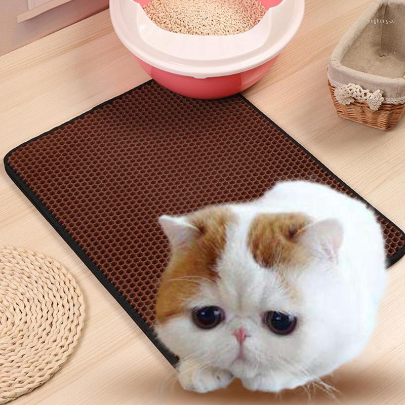 

3 Size Pet Cat Litter Catcher Mat 2-layer Dust Trapper Pad Waterproof Eco-friendly Kitten Rug Household Sand Cleaning1