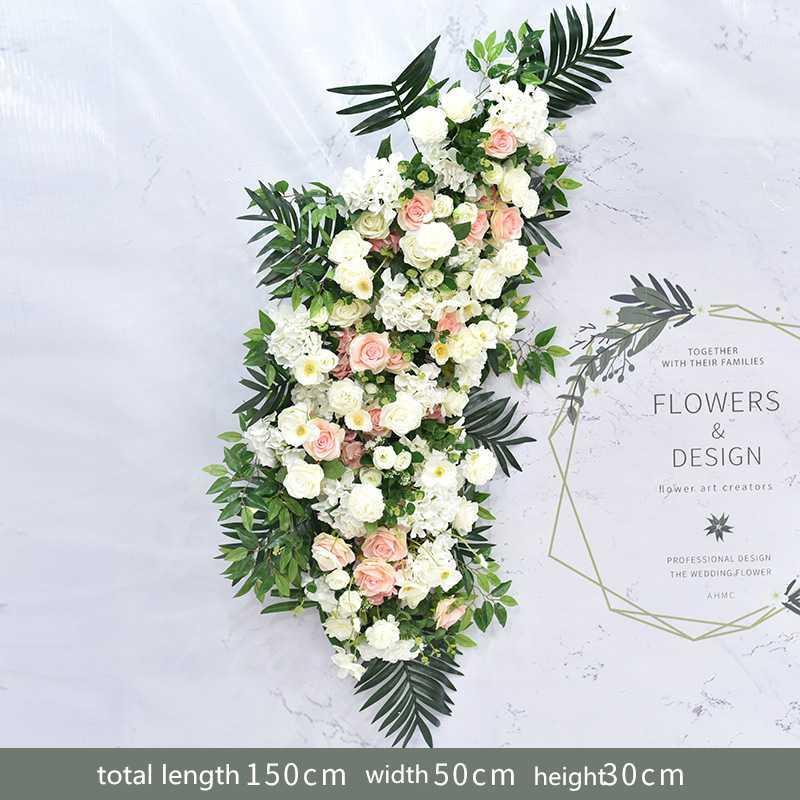 

DIY wedding props artificial flower wall Sen series fake silk flower row centerpiece arch wedding T stage arrangement decoration1, Style g