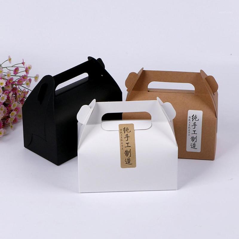 

Portable pastry box baking packaging mousse tart box handmade nougat takeaway packaging1