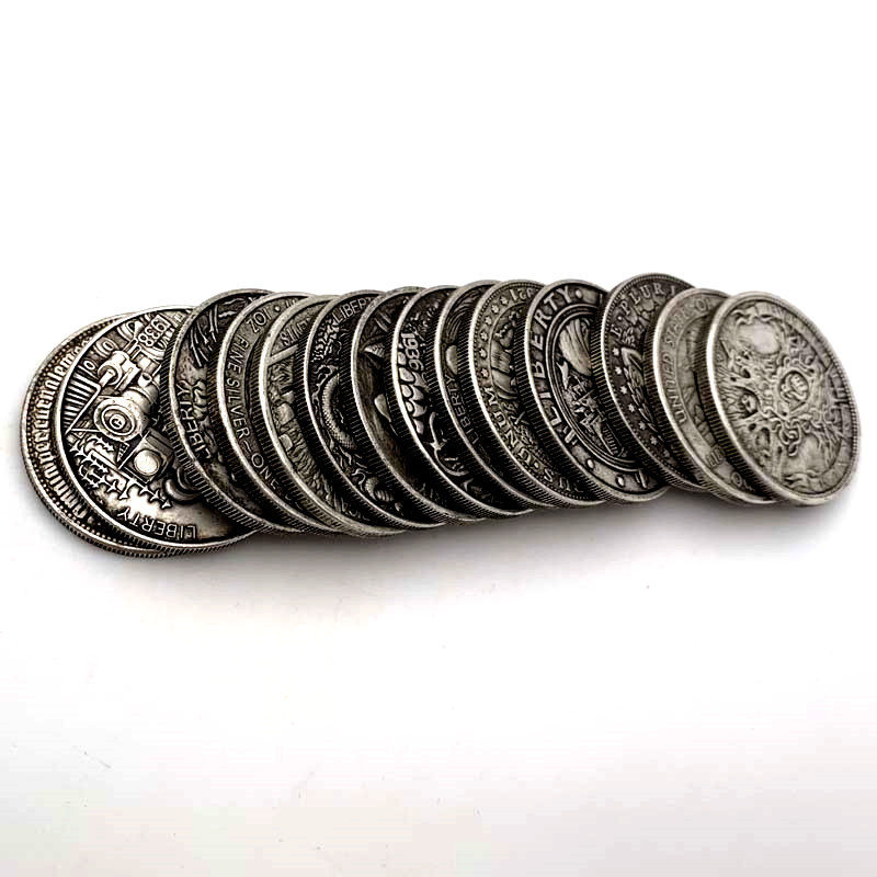 

Copy Old Coins Skull Hobo Nickel Skeleton Fantasy Gift Medieval Ancient Travel Collection Souvenir Metal Gifts