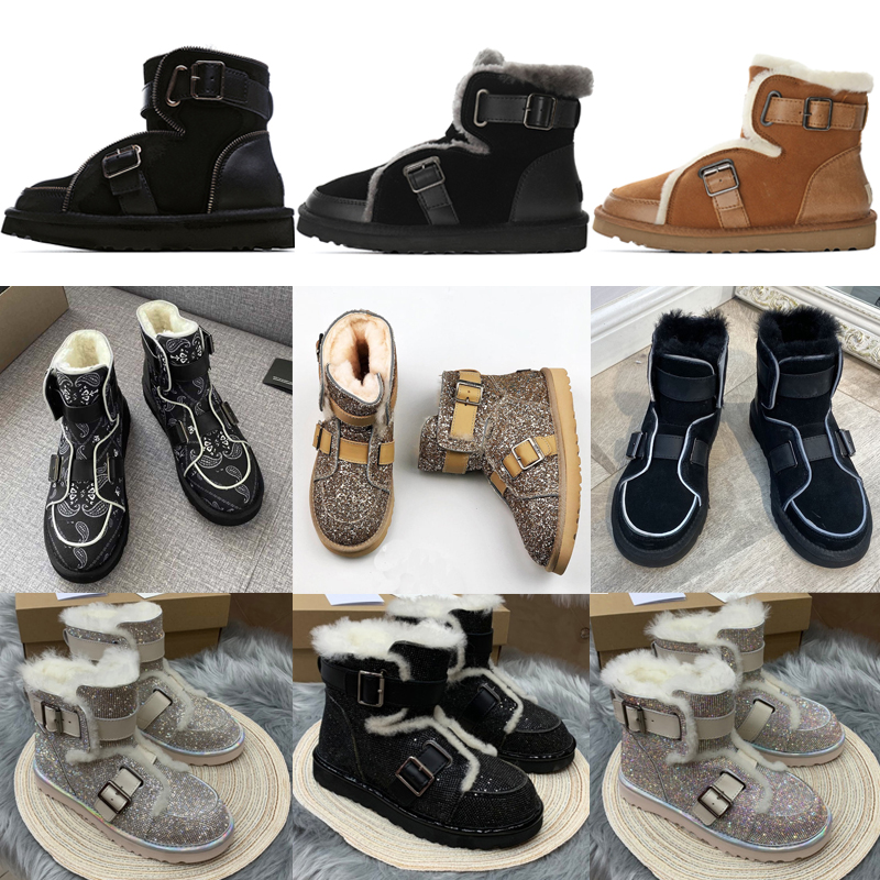 

2020 Designer women australia australian boots women winter snow fur furry satin boot ankle booties fur leather outdoors shoes #NH, Box