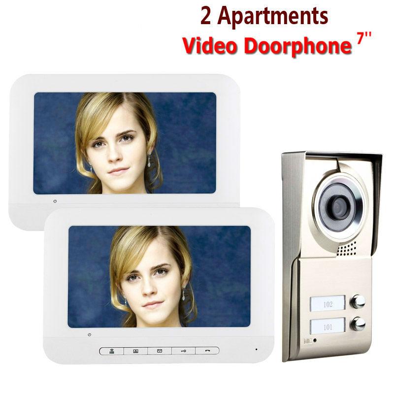 

Yobang Security freeship 2 Apartment/Family Video Door Phone Intercom System 1Doorbell Camera with 2 button 2Monitor Waterproof