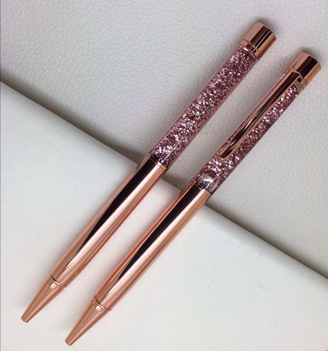 

Fashion Design Creative Crystal Pen Diamond Ballpoint Pens Stationery Ballpen Stylus Touch 14 Colors Oily Black Refill, Multi-color